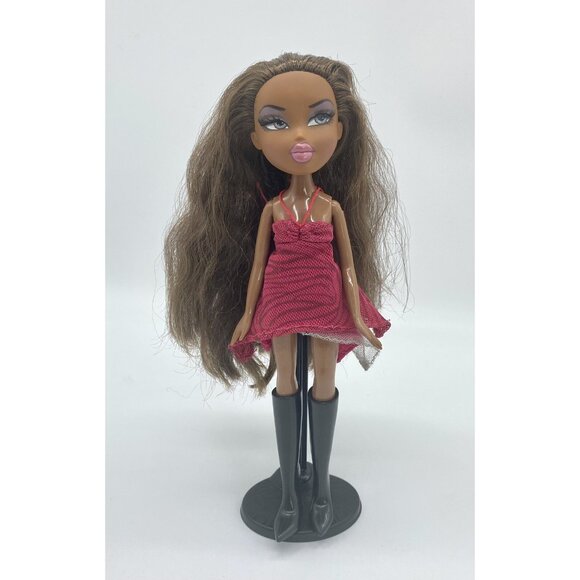 Bratz Girlz Girls Nite Out Sasha Original 2004 Version Pink Burgundy Dress - Picture 1 of 6